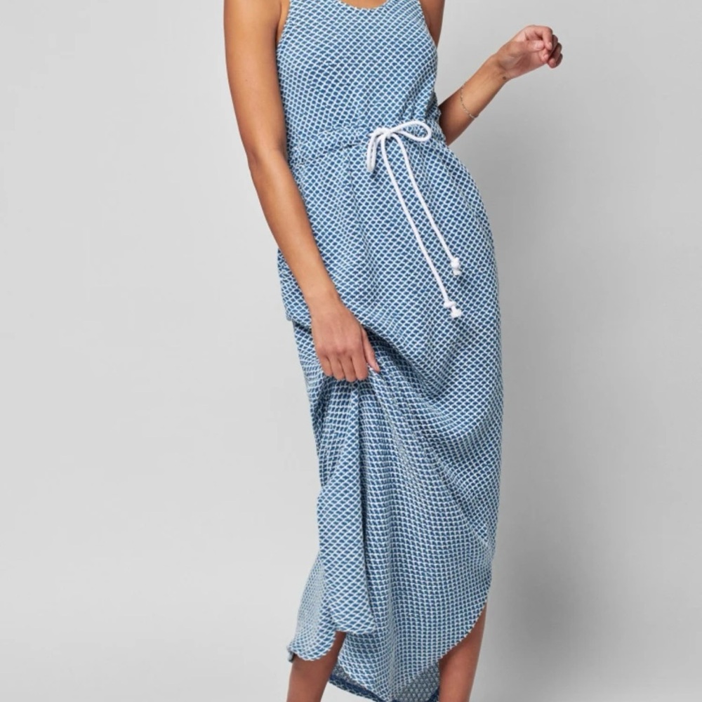 Faherty Blue Patterned Maxi Dress